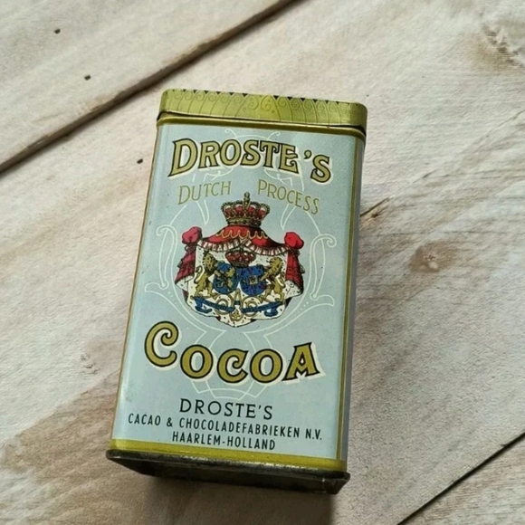 Vintage Droste's Dutch COCOA Embossed Tin HAARLEM HOLLAND 8 OZ - Picture 2 of 6